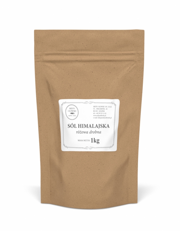 Sól himalajska różowa - drobna (0,4 - 0,85mm) - 1kg