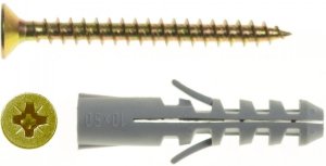 WX6+US3,5X35/100 Spreizdübel WX+Senkkopfschraube Dübel mit Schraube