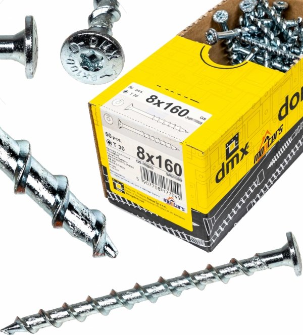 Wkręty do gazobetonu talerzowe TX 8x160 suporexu 50szt wkręt