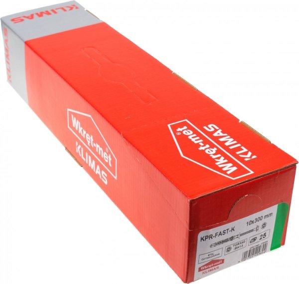 Kołki ramowe rozporowe 10x300 KLUCZ+TX torx 25szt