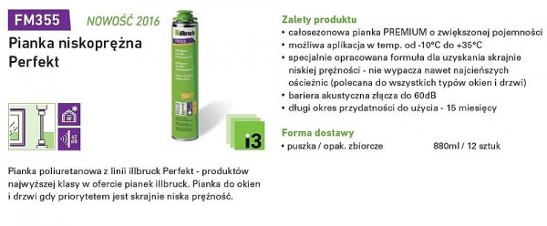 12x Piana Illbruck FM355 Perfekt 880ml NISKOPRĘŻNA