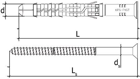 Kołki ramowe rozporowe 10x100 KLUCZ+TX torx 50szt
