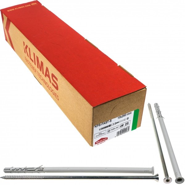 Kołki ramowe rozporowe 10x260 STOŻEK TX torx 25szt