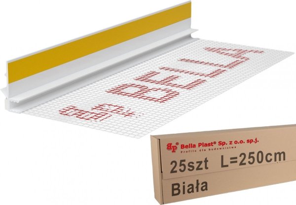 25x Listwa przyokienna Apu siatka 6/3 2,5m biała
