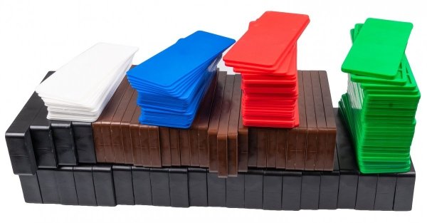 Podkładki 140x53x1,2,3,5,10,20 MIX po 25szt=150szt