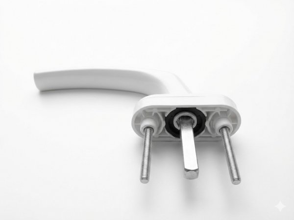 Klamka okienna aluminiowa do okien Neptun Biała