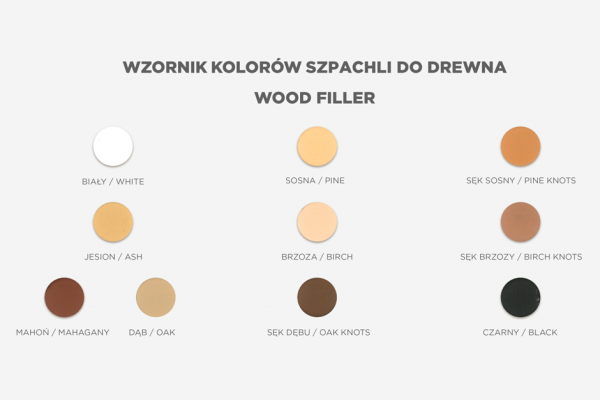 Szpachla do drewna CZARNY 500g kit szpachlówka WOOD FILLER