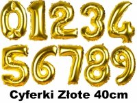 Balony Cyferki Złote 40cm
