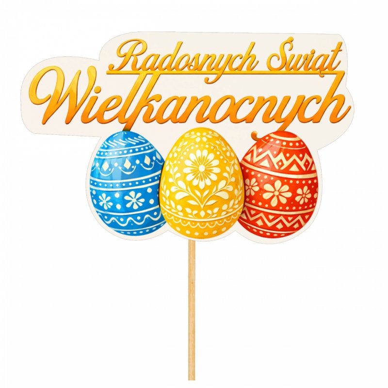 Topper Radosnych Świąt Jajka Beermata [20szt]