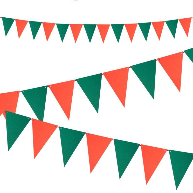 Baner Trójkaty 14szt Zielono-Czerwone [ Komplet 100 sztuk ]