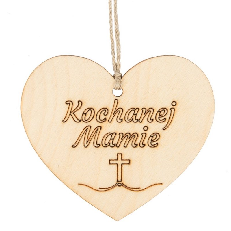 Zawieszka Serce Fala Krzyż Kochanej Mamie [Komplet 100szt]