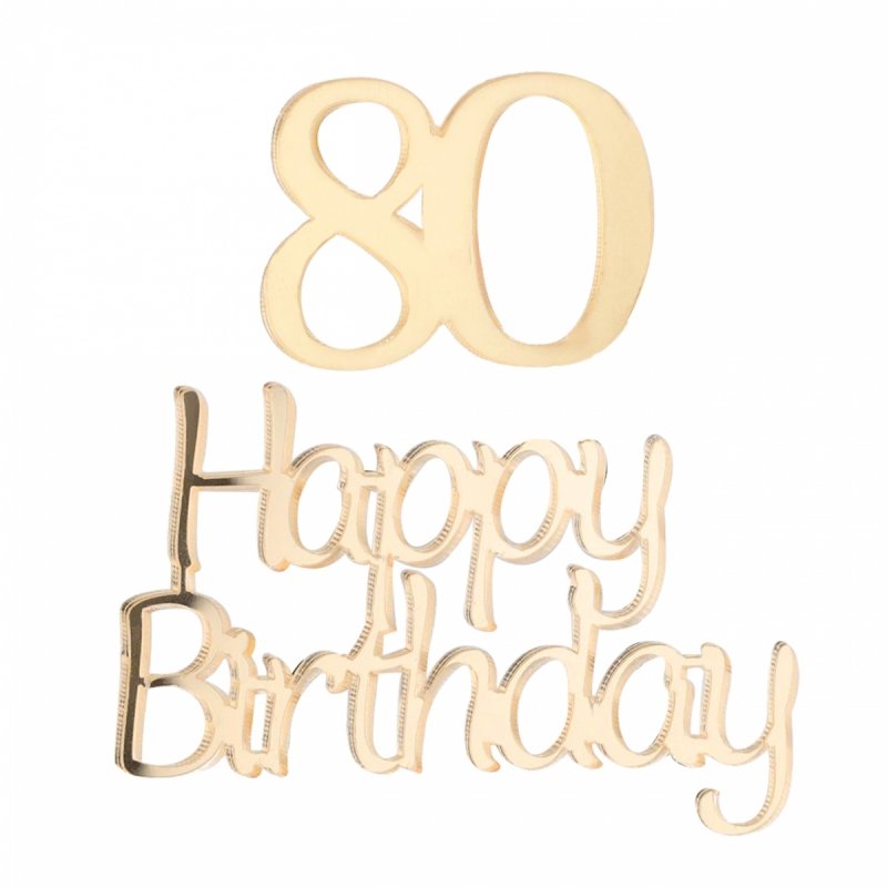 Napis Happy Birthday+80 Plexi [10kompletów]