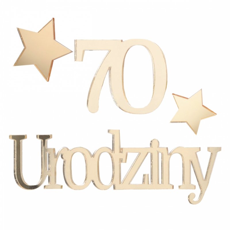 Napis Urodziny+70 Gwiazdki [35kompletów]