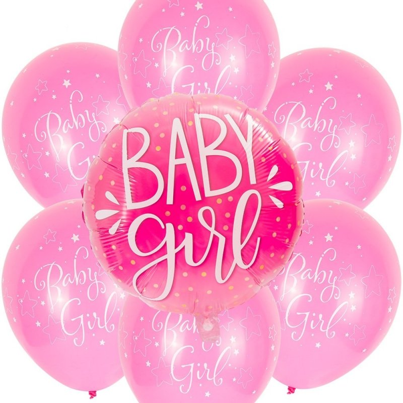 Balony Baby Girl [Komplet - 2 opakowania]