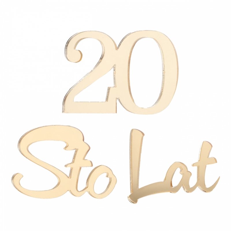 Napis Sto Lat+20 Plexi [10kompletów]