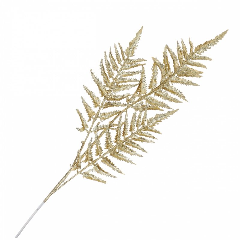 Gałązka Brokat Paprotka Złota 80cm KR1617 [40szt]