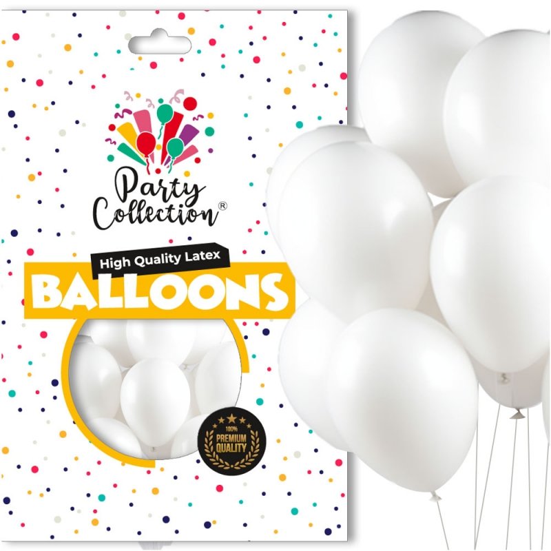 Balony Pastel Biel 14" 50szt KR539-5 [5opak]