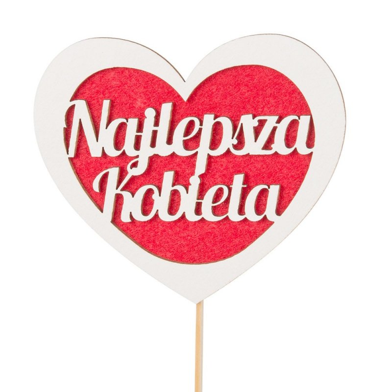 Topper Serce Najlepsza Kobieta Beermata z Filcem [ 10 Sztuk ]