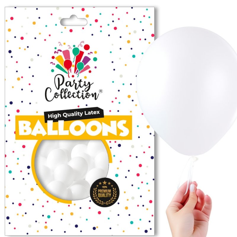 Balon Pastel Biel 5" 100szt KR533-5 [10opak]
