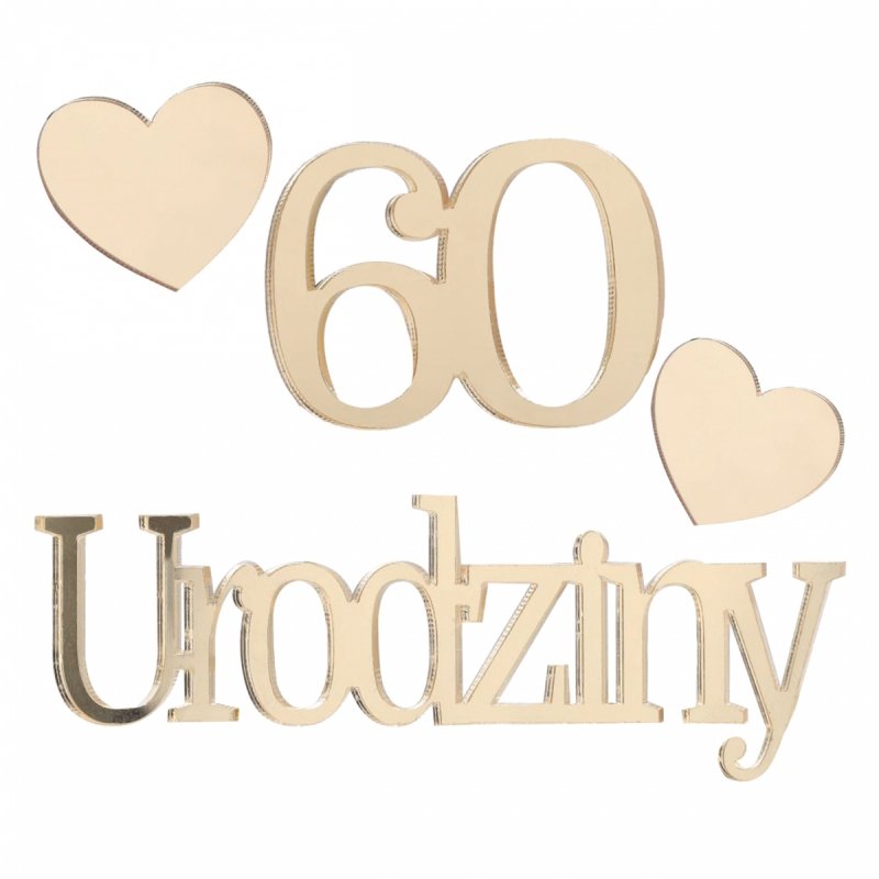 Napis Urodziny+60 Serca [35kompletów]