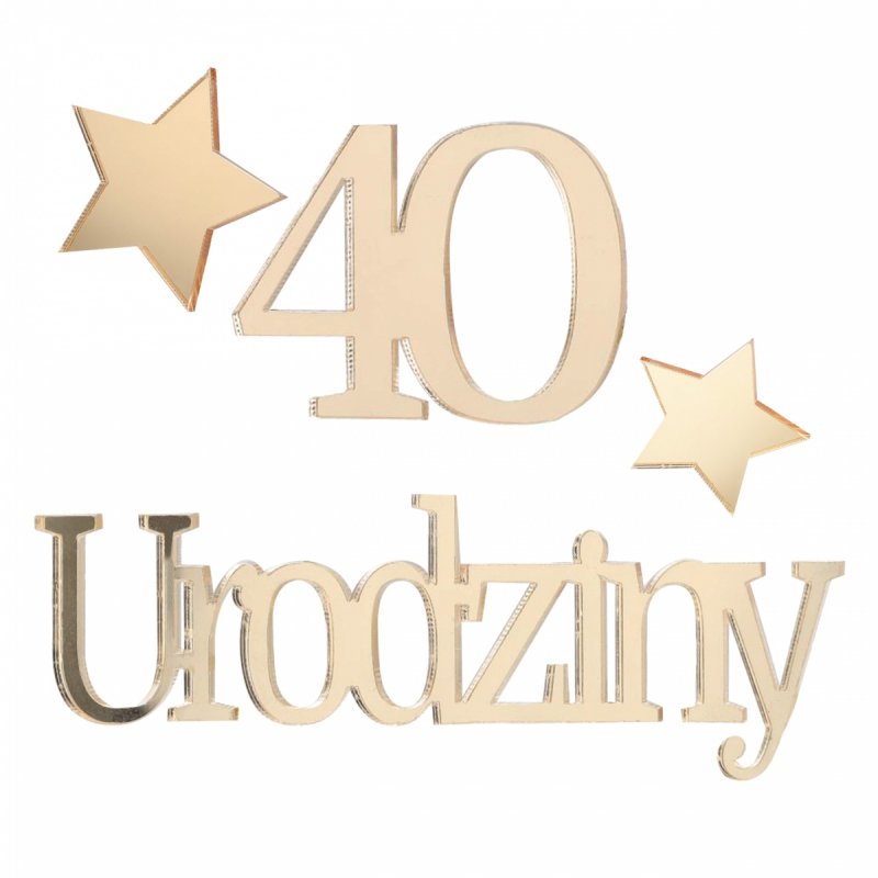 Napis Urodziny+40 Gwiazdki [10kompletów]