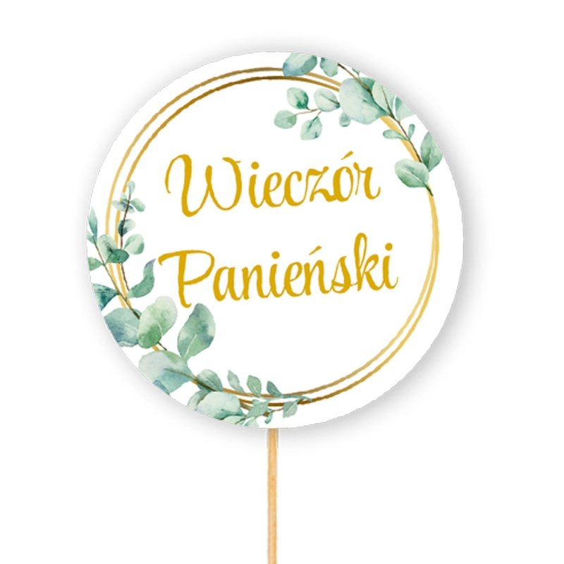 Duży Topper Na Wieczór Panieński Złota Ramka 16cm [5kompl]