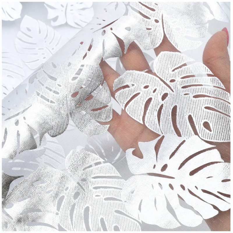 Organza Biała W Srebrne Monstery [30szt]