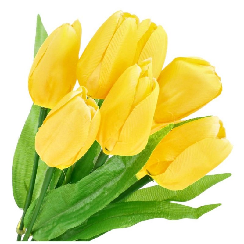 Bukiet Tulipanów Żółty Materiałowe [10 sztuk]
