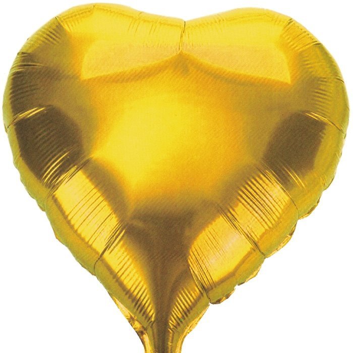 Balon Foliowy Serce  Złoto [ Komplet 20sztuk ]