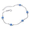 Bransoletka  srebrna 925 niebieski opal delikatna