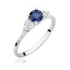 Pierścionek złoty 585 z brylantami 0,18ct szafirem 0,50ct W-451