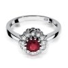 Pierścionek złoty 585 z brylantami 0,17ct rubinem 0,60ct W-284