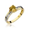 Pierścionek złoty 585 z brylantami 0,03ct cytrynem 0,50ct W-106