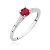 Pierścionek złoty 585 z brylantami 0,03ct rubinem 0,30ct BC-026