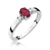 Pierścionek złoty 585 z brylantami 0,08ct rubinem 0,60ct W-264