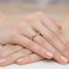 Pierścionek złoty 585 z brylantem 0,15ct zaręczynowy W-450B
