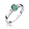 Pierścionek złoty 585 z brylantami 0,08ct szmaragdem 0,40ct W-264