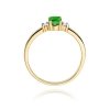 Pierścionek złoty 585 z brylantami 0,08ct szmaragdem 0,40ct W-264