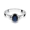 Pierścionek złoty 585 z brylantami 0,05ct szafirem 0,90ct W-308