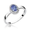 Pierścionek złoty 585 z brylantami 0,08ct tanzanitem 0,40ct W-330