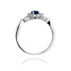 Pierścionek złoty 585 z brylantami 0,12ct szafirem 0,70ct W-182