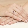 Pierścionek złoty 585 z brylantami 0,10ct rubinem 0,60ct W-312