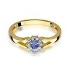 Pierścionek złoty 585 z brylantami 0,09ct tanzanitem 0,15ct W-118