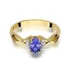 Pierścionek złoty 585 z brylantami 0,05ct tanzanitem 0,40ct W-19