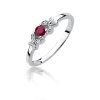 Pierścionek złoty 585 z brylantami 0,02ct rubinem 0,15ct W-414