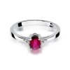 Pierścionek złoty 585 z brylantami 0,05ct rubinem 0,60ct W-301