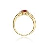 Pierścionek złoty 585 z brylantami 0,03ct rubinem 0,60ct W-10