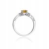 Pierścionek złoty 585 z brylantami 0,03ct cytrynem 0,60ct W-2