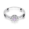 Pierścionek złoty 585 z brylantami 0,12ct ametystem 0,10ct W-72