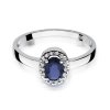 Pierścionek złoty 585 z brylantami 0,08ct szafirem 0,70ct W-330
